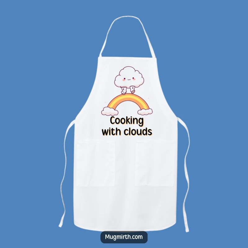 Funny Cloud Boots Kitchen Apron, Rainbow Leaping Chef Gift
