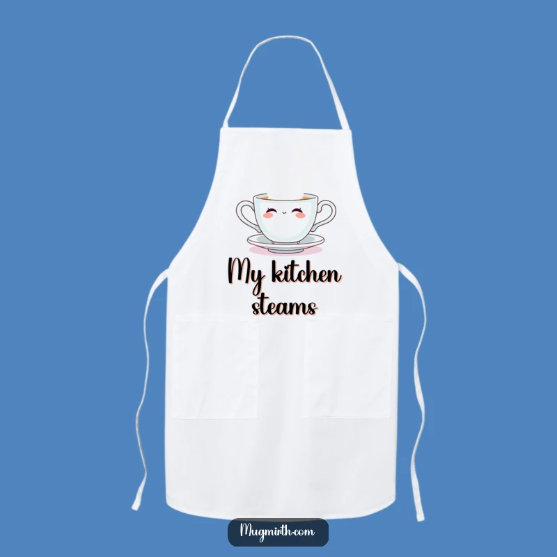 Funny Steam Bubble Teacup Apron: Cook & Laugh in Style