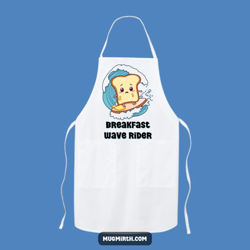 Funny Surfing Toast Apron: Hilarious Breakfast Wave Rider Chef Wear