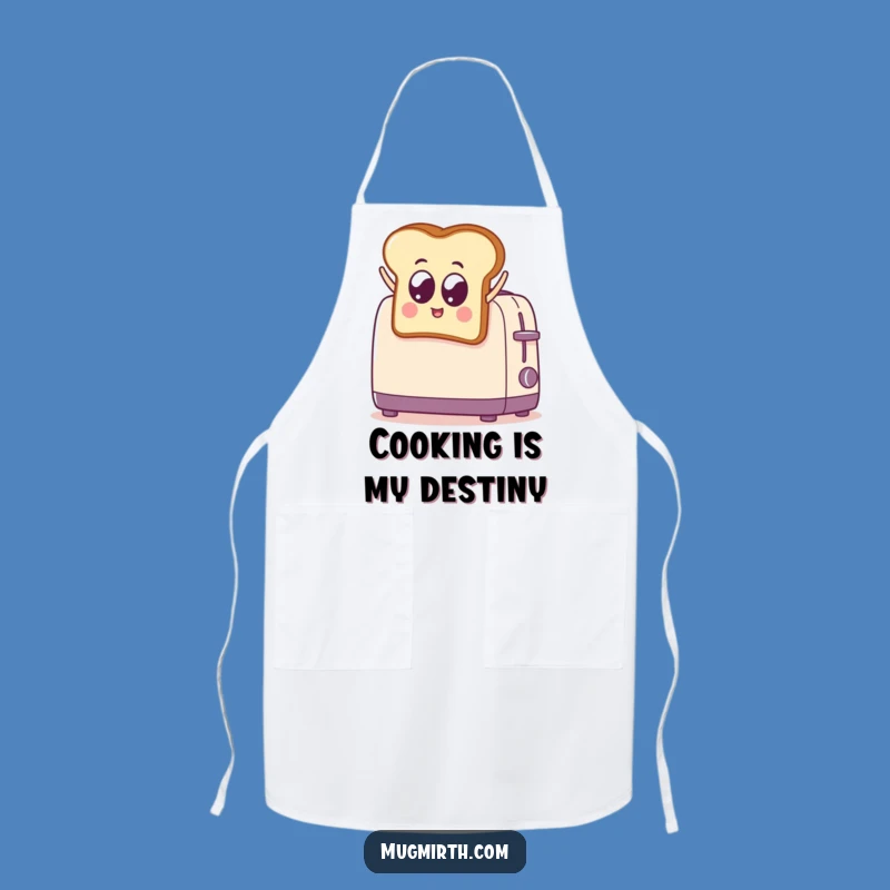 Funny Toast Jumps into Toaster Apron: Hilarious Kitchen Wear for Joyful Breakfast Cooks
