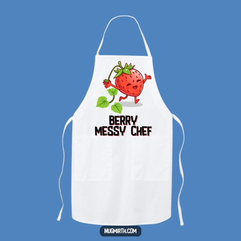 Funny Tripping Strawberry Apron: Cook with Fruity Fun and Protection!