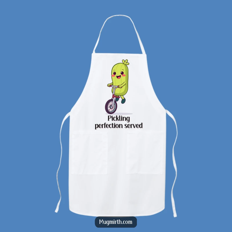Funny Pickle Unicycle Apron - Wobbly Chef Wear, Kitchen Gift