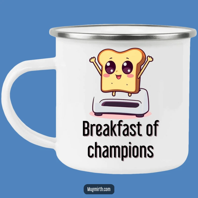 Funny Leaping Toast Toaster Camping Mug - Durable & Hilarious Outdoor Gear