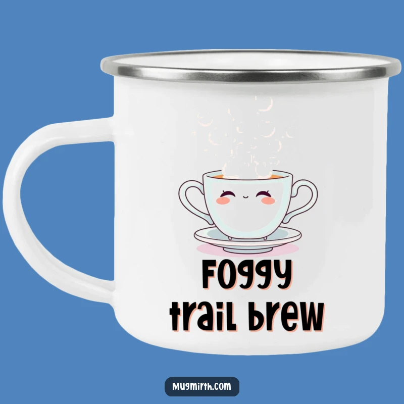 Funny Steam Bubble Teacup Camping Mug: Adventure Brews with Humor