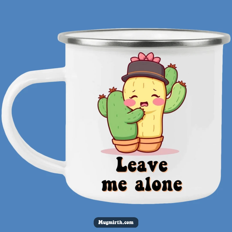 Funny Shy Cactus Hug Camping Mug - Awkward Adventures Gift