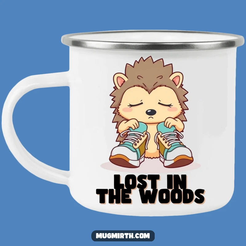 Funny Sleepy Hedgehog Camping Mug: Enjoy brews with sleepy charm, a rugged funny gift!