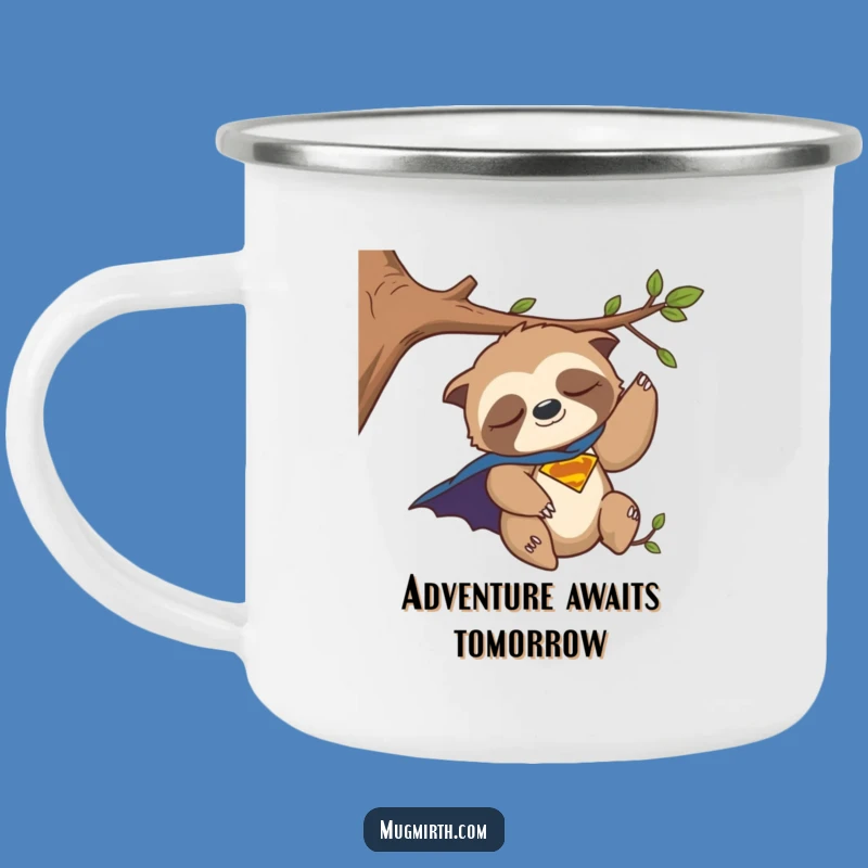 Funny Sloth Camping Mug: Your Hilarious Superhero Companion for Outdoor Adventures