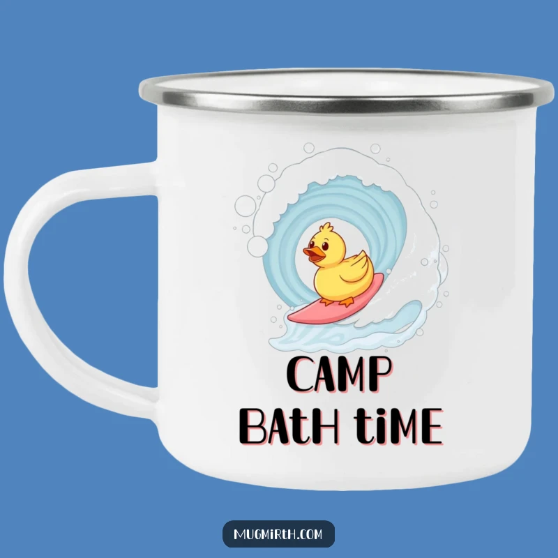 Funny Surfing Duck Camping Mug: Your Hilarious Adventure Companion!