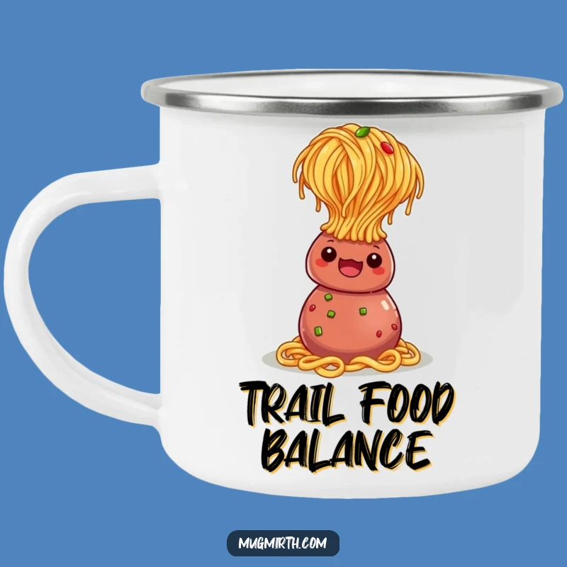 Funny Spaghetti Headstand Camping Mug: Your Hilarious Companion for Outdoor Feasts