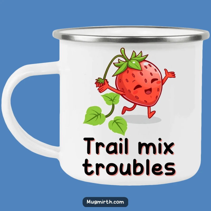Funny Tripping Strawberry Camping Mug: Your Hilarious Adventure Companion!