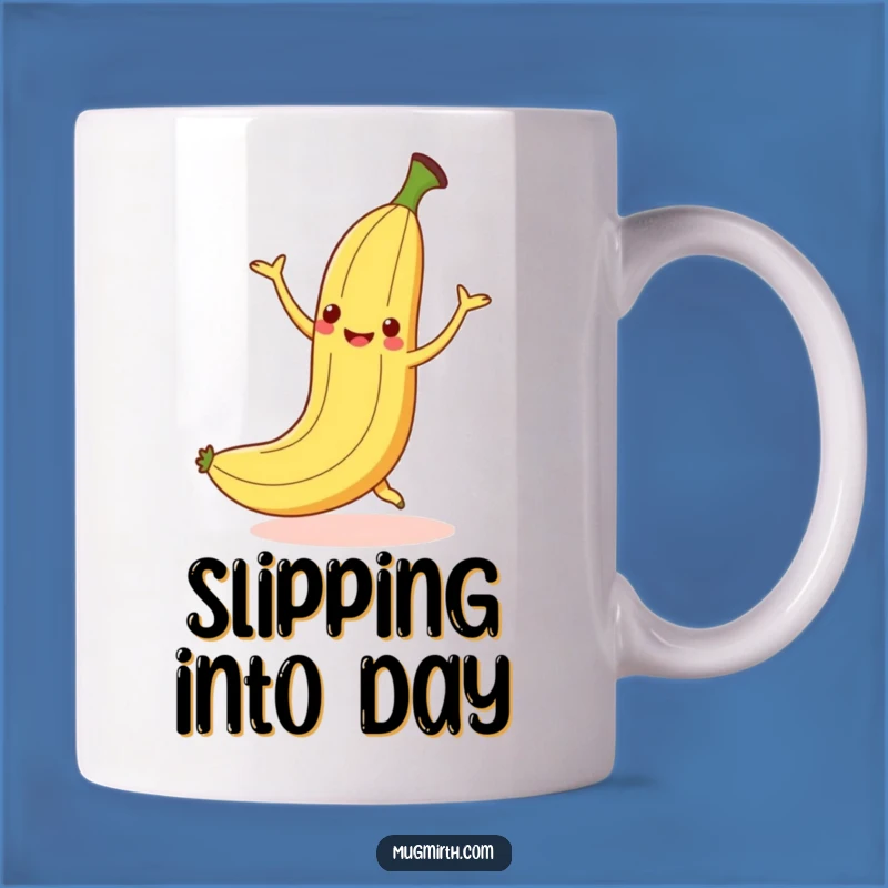 Funny Dancing Banana Slip Mug - Hilarious Groovy Fall Gift