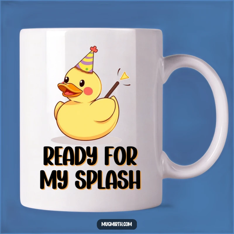 Funny Rubber Duck Party Slingshot Mug - Hilarious Bath Time Gag Gift
