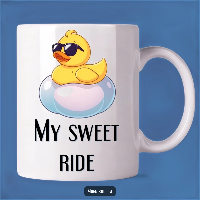 Funny Rubber Ducky on Jellybean Mug - Hilarious Sunglasses Buddy Gift