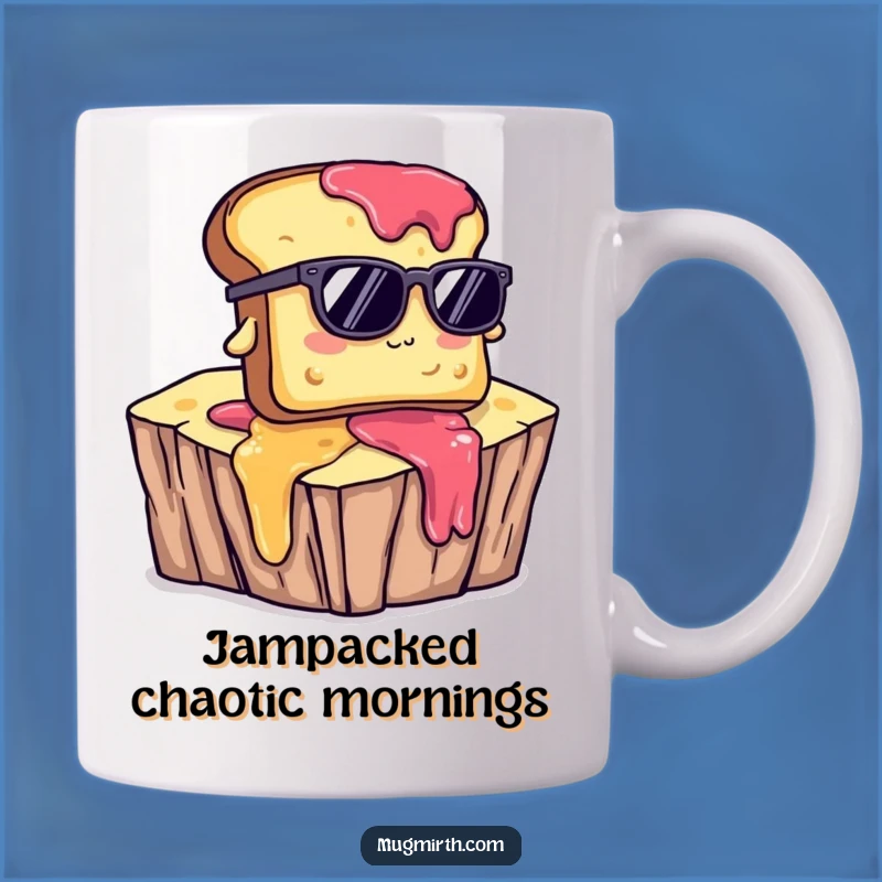 Funny Toast Jam Sunglasses Mug - Hilarious Breakfast Gift Idea