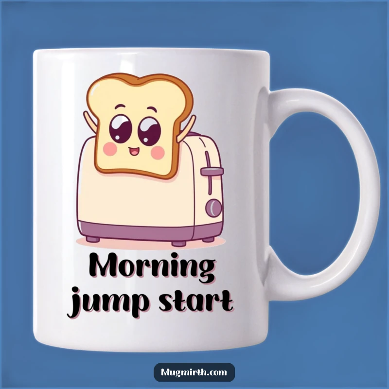 Funny Toast Jumps into Toaster Mug: Hilarious Breakfast Character Gift for Carb Lovers