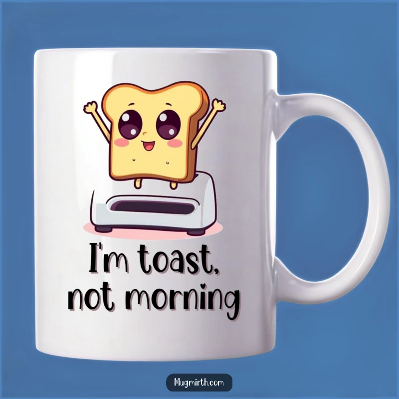 Funny Toast Leaping From Toaster Mug - Hilarious Breakfast Gag Gift