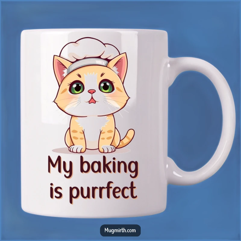 Funny Bewildered Cat Chef Mug: A Hilarious Gift for Cat Lovers and Bakers!