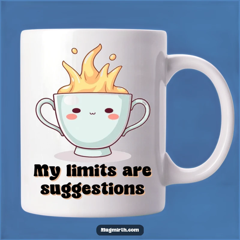 Funny Overflowing Teacup Mug - Smug Smile Gift for Coffee & Tea Lovers