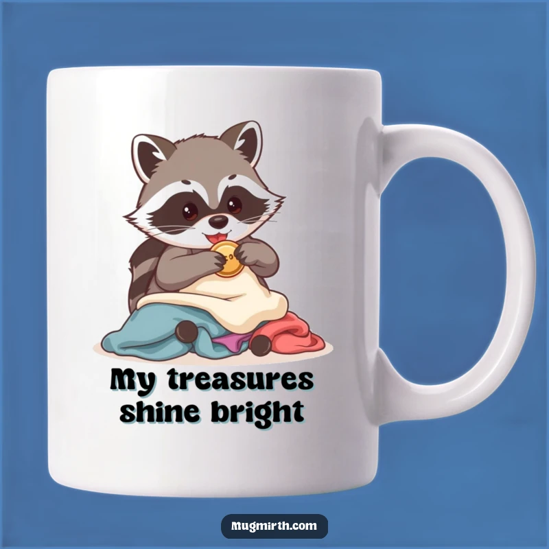 Funny Raccoon Button Thief Mug - Hilarious Animal Art, Perfect Funny Gift for Mischief Lovers