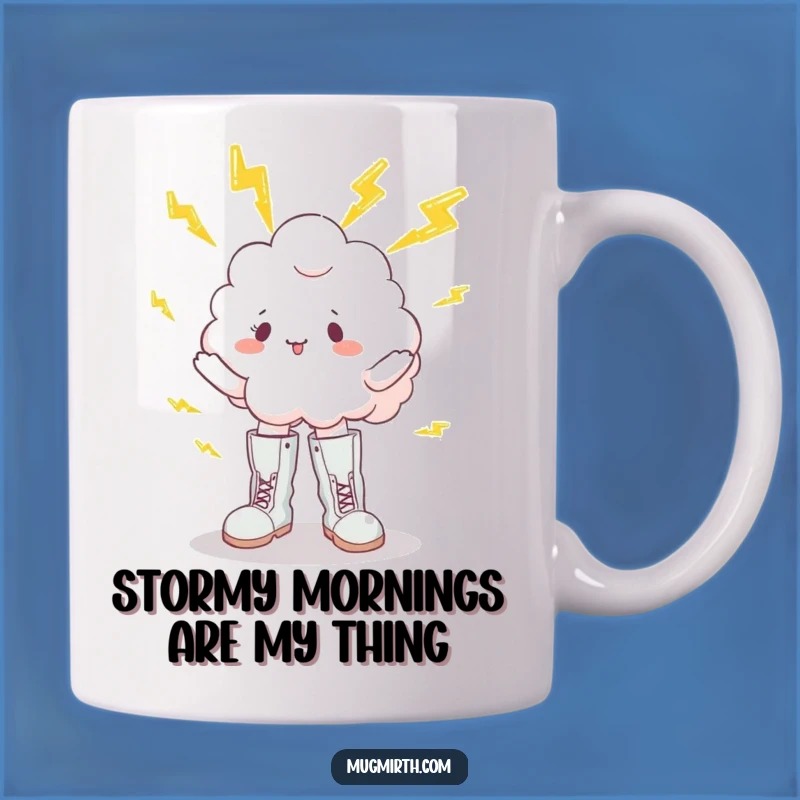 Funny Cloud Juggling Lightning Boots Mug - Hilarious Weather Gift Idea