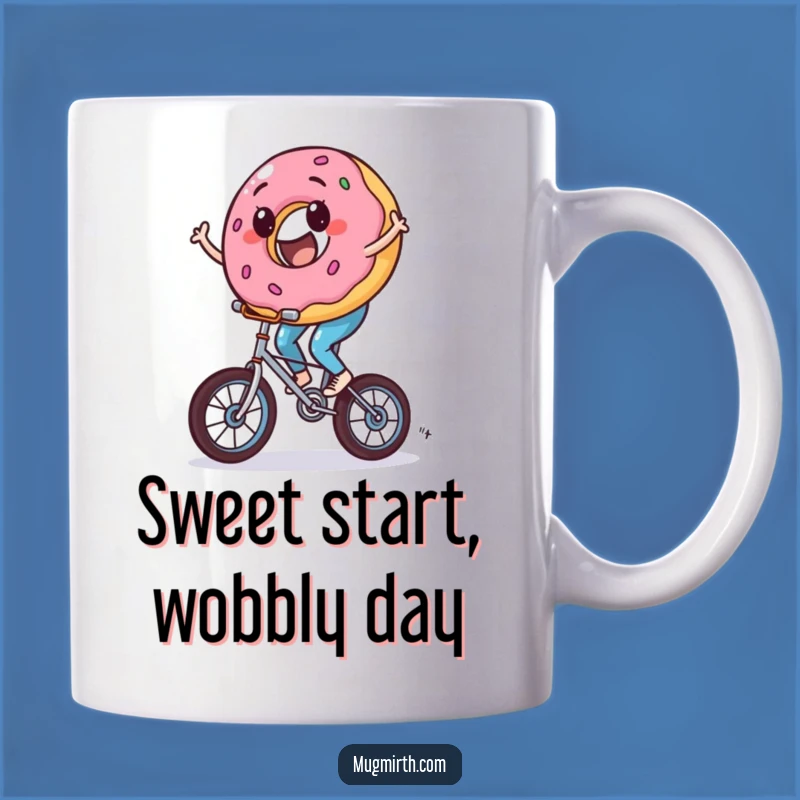 Funny Donut Unicycle Mug - Hilarious Gift for Sweet Treat Lovers!