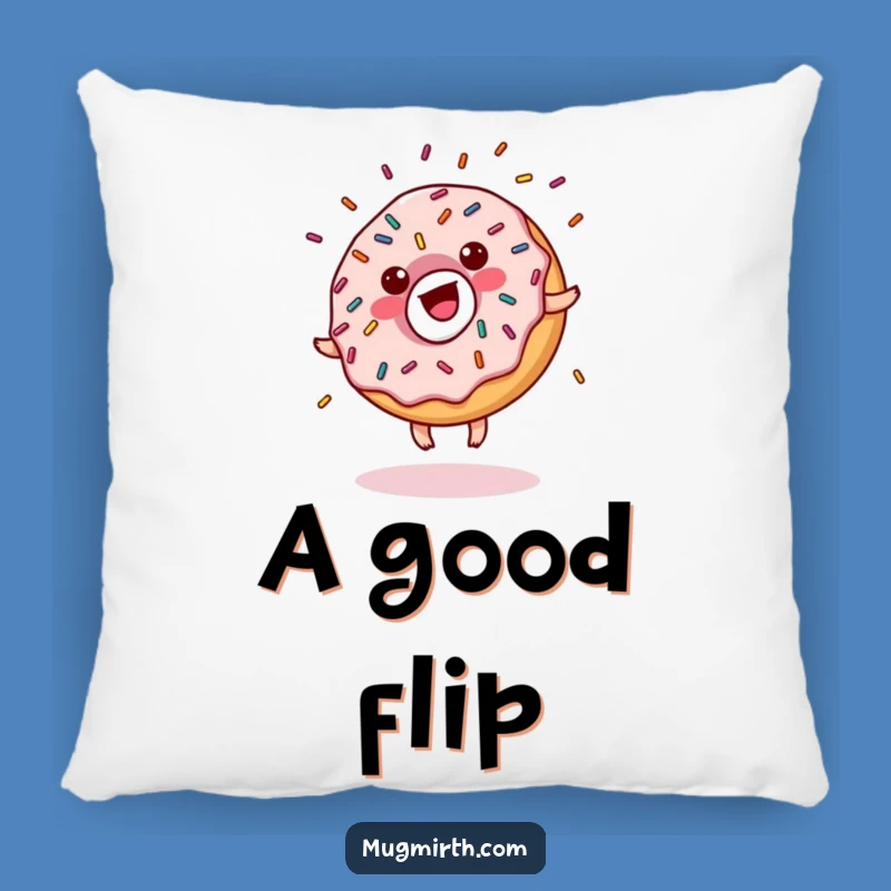 Funny Donut Cartwheel Pillow - Hilarious Sprinkled Pastry Cushion for Comfy Laughs