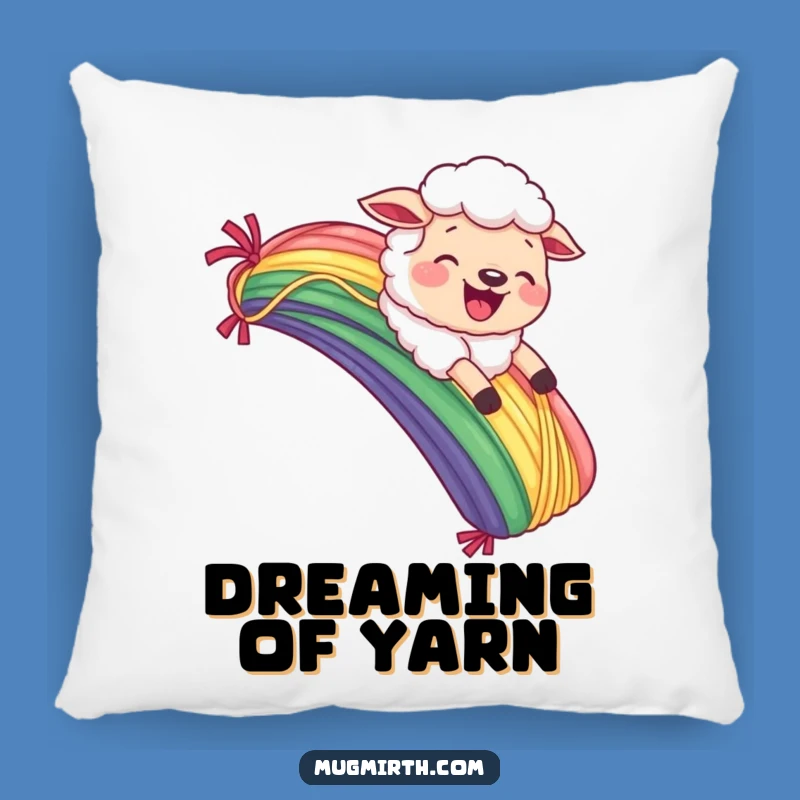 Funny Sheep Yarn Rainbow Pillow: Cozy Comfort & Whimsy!