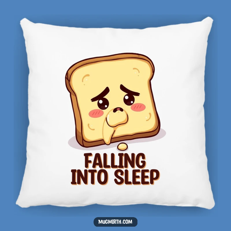 Funny Breakfast Pillow: Concerned Toast Falling Butter-Side Down Cozy Gift