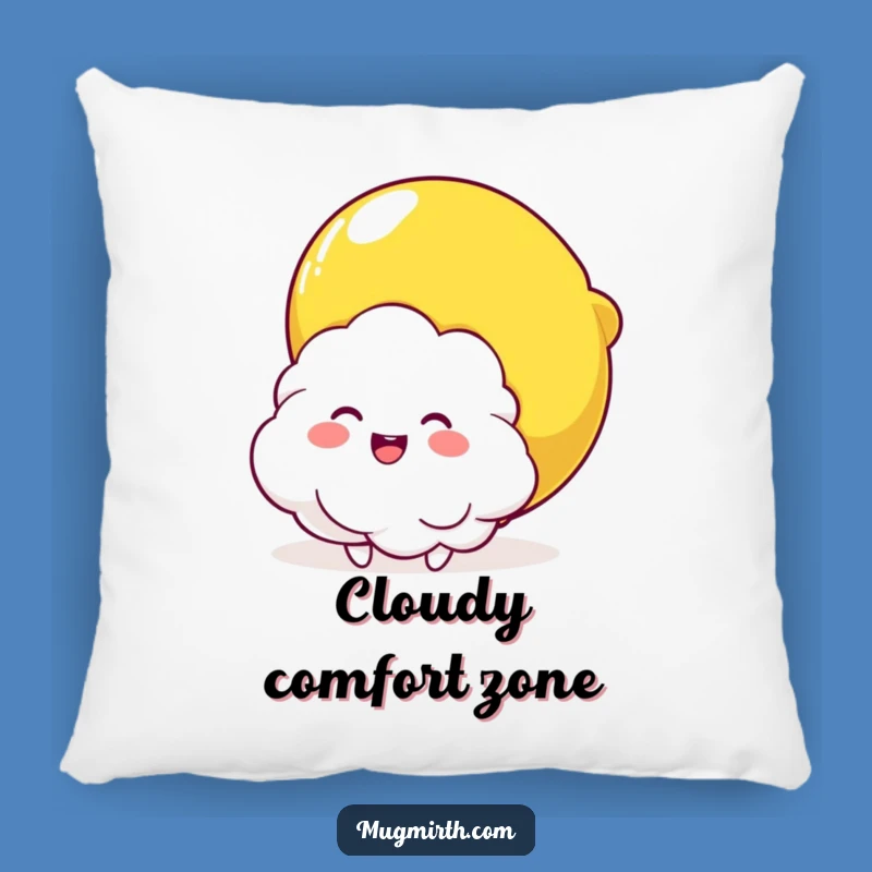 Funny Cloud & Lemon Hug Pillow: Soft Cushion with Joyful Citrus Squeeze Design