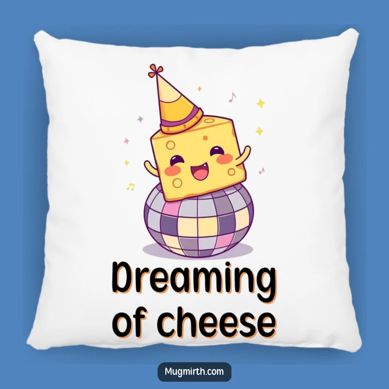 Funny Disco Cheese Pillow: Snuggle up with cheesy fun, a comfortable and funny gift!