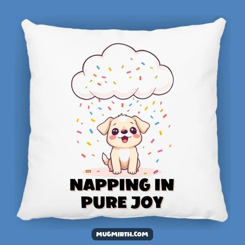 Funny Happy Cloud Confetti Dog Pillow - Comfy & Chucklesome Accent