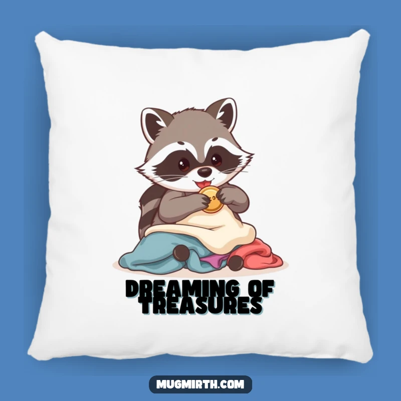 Funny Raccoon Button Thief Pillow - Soft & Comical Home Decor, Wonderful Funny Gift for Cuddles
