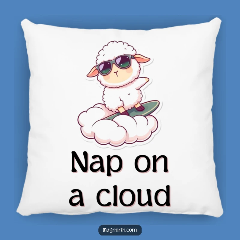 Funny Sheep Surfing Cloud Pillow: Cozy Comfort & Cool Style