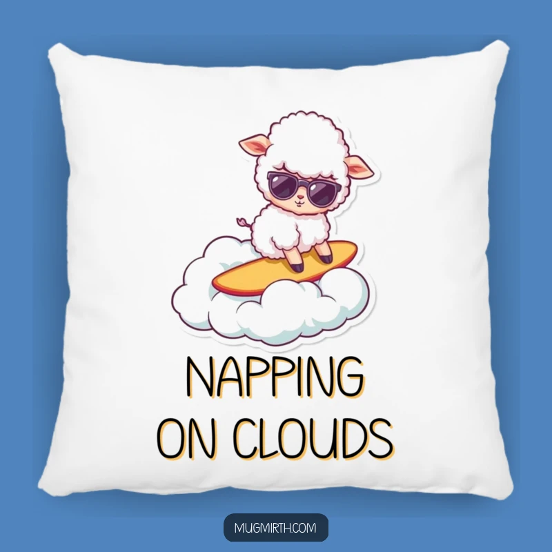 Funny Surfing Sheep Pillow - Cuddle Up with Coolness!