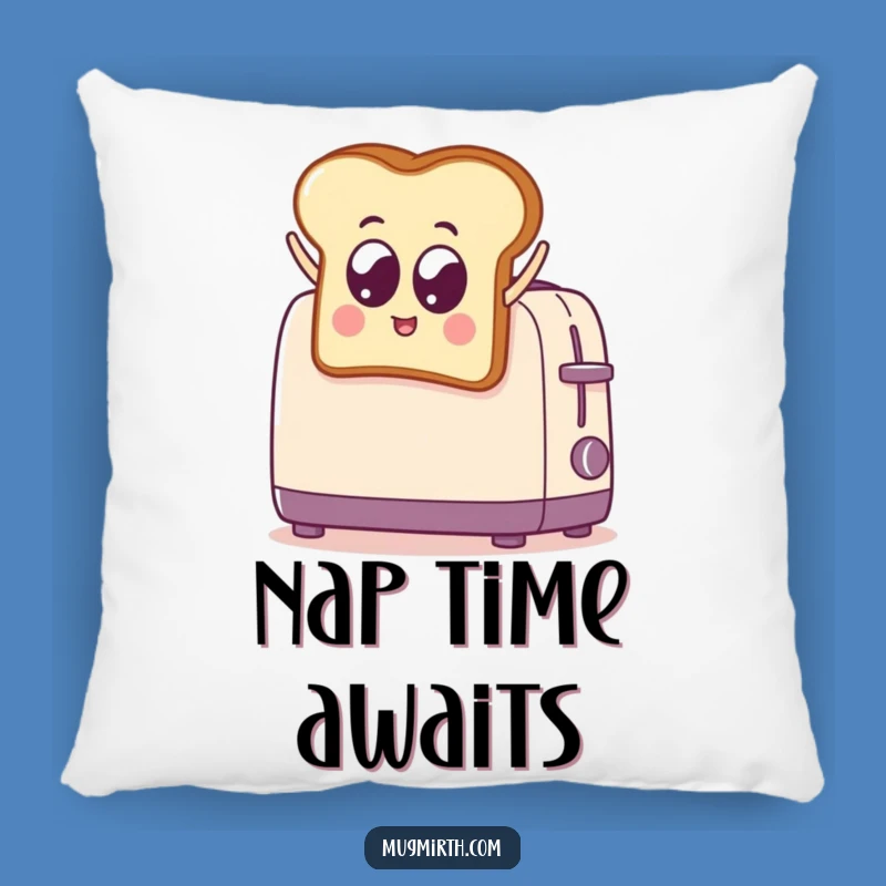 Funny Toast Jumps into Toaster Pillow: Soft and Comfy Cushion with Breakfast Humor