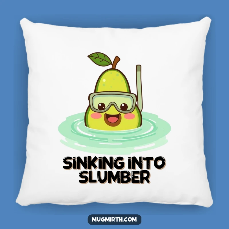 Funny Avocado Snorkel Pillow: Cozy Comfort with Aquatic Humor