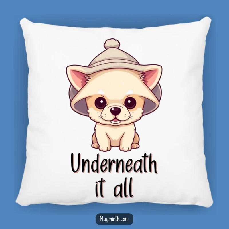 Funny Tiny Dog Giant Hat Pillow: Comfy, Hilarious Decor for Dog Lovers