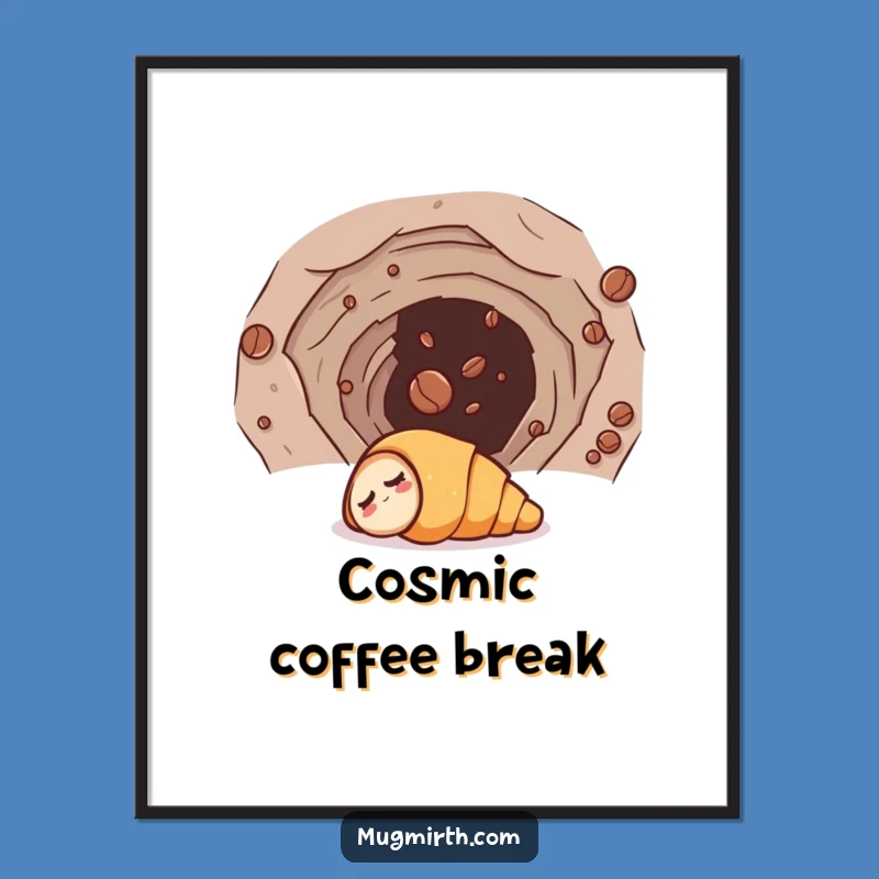 Funny Croissant Wormhole Digital Art - Whimsical Cosmic Print