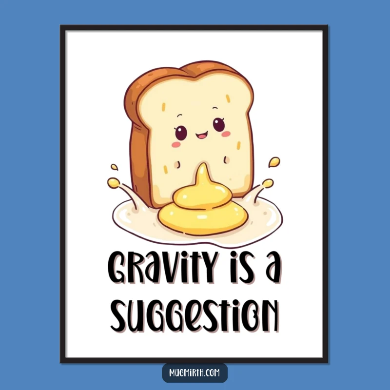 Funny Toast Butter Splash Digital Art Print: Hilarious Decor for Instant Smiles