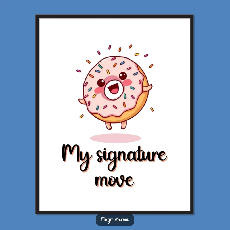 Funny Donut Cartwheel Digital Art - Hilarious Sprinkled Pastry Downloadable Print