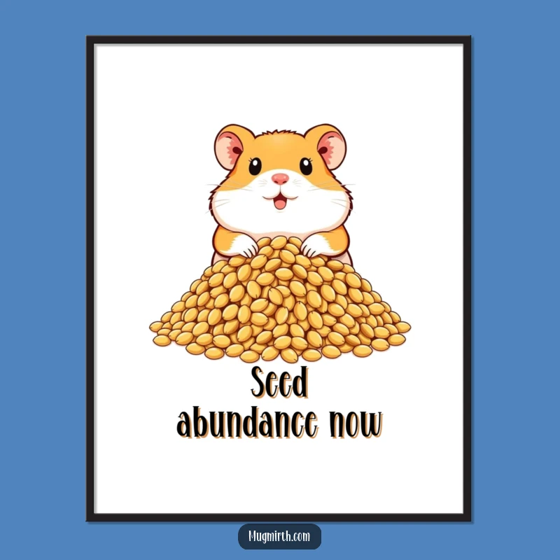 Funny Hamster Seed Digital Print: Instant Hilarious Art for Pet Lovers