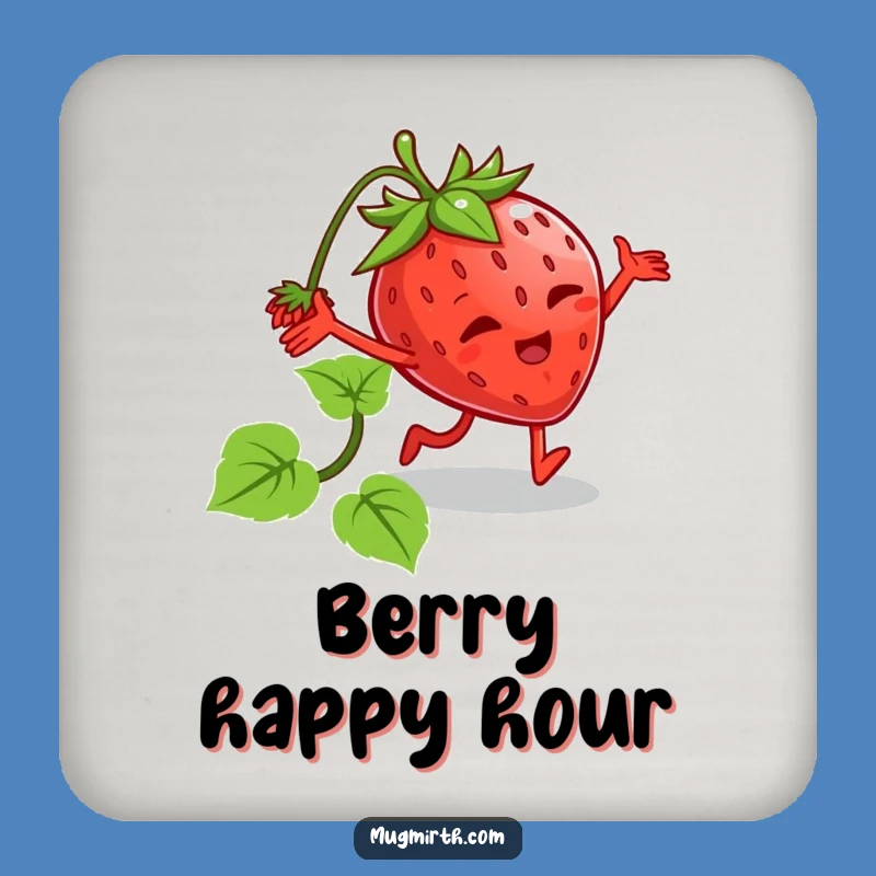 Funny Tripping Strawberry Coaster: Protect Tables with Fruity Charm!