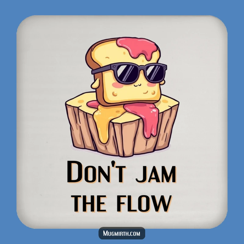 Funny Toast Jam Sunglasses Coaster - Quirky Bar Decor Gift