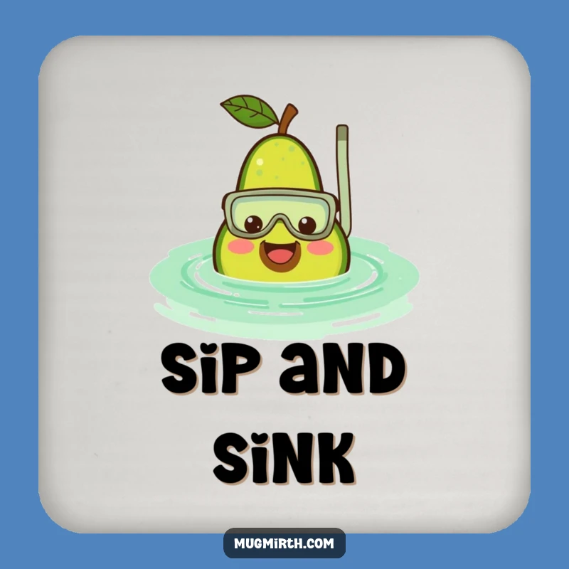 Funny Avocado Snorkel Coasters: Keep Drinks Cool & Surfaces Safe