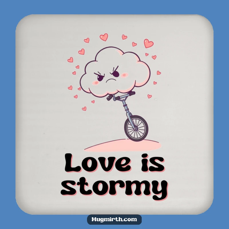 Funny Grumpy Cloud Coaster: Protect Surfaces with Hilarious Moody Flair