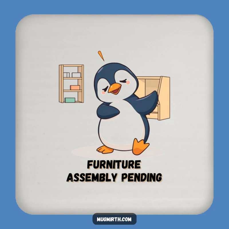 Funny Penguin Flat-Pack Coaster - Protect Surfaces Hilariously