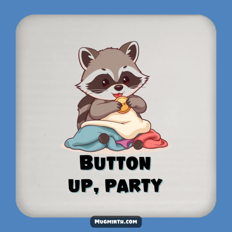 Funny Raccoon Button Snatcher Coaster - Protect Surfaces with Humor, Ideal Funny Gift for Parties