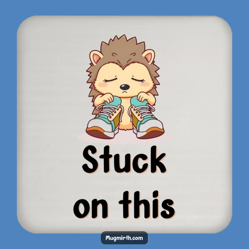 Funny Sleepy Hedgehog Coaster: Protect surfaces with sleepy charm, a cute funny gift!