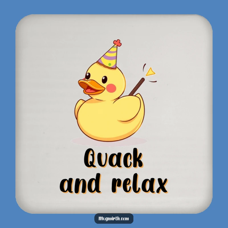 Funny Rubber Duck Party Slingshot Coaster - Protect Surfaces with Humor
