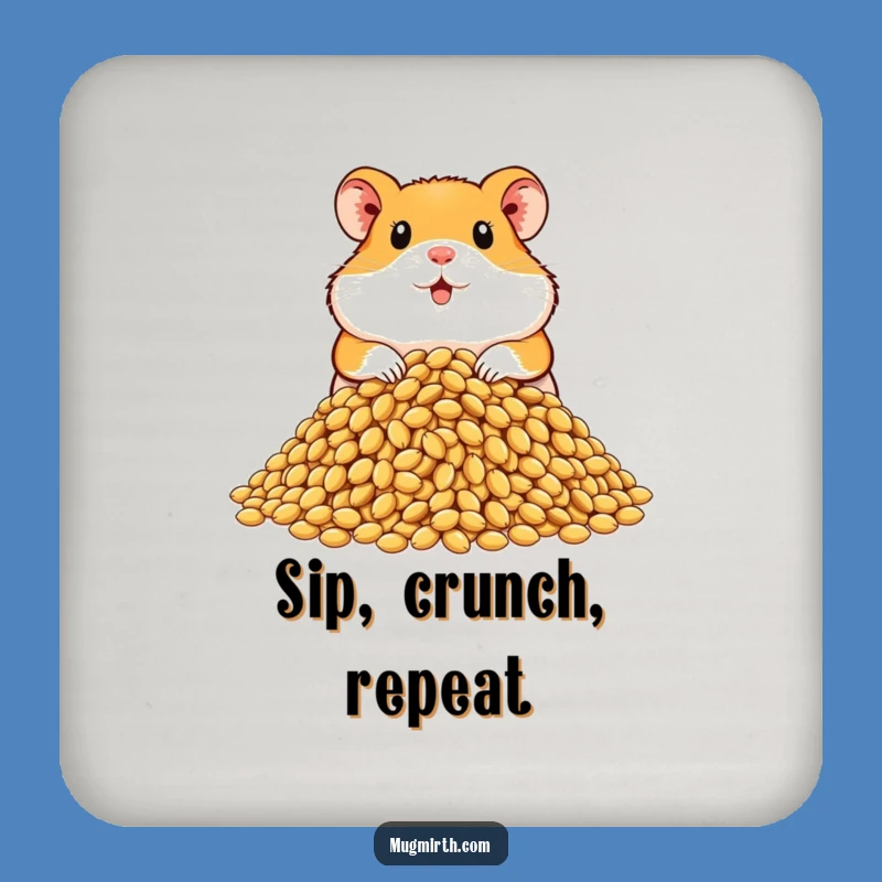 Funny Hamster Seed Coaster: Protect Surfaces with Hilarious Hoarding Charm